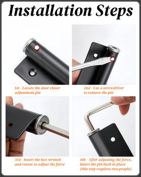 Bellairis adjustable closing speed and latching force for smooth operation.