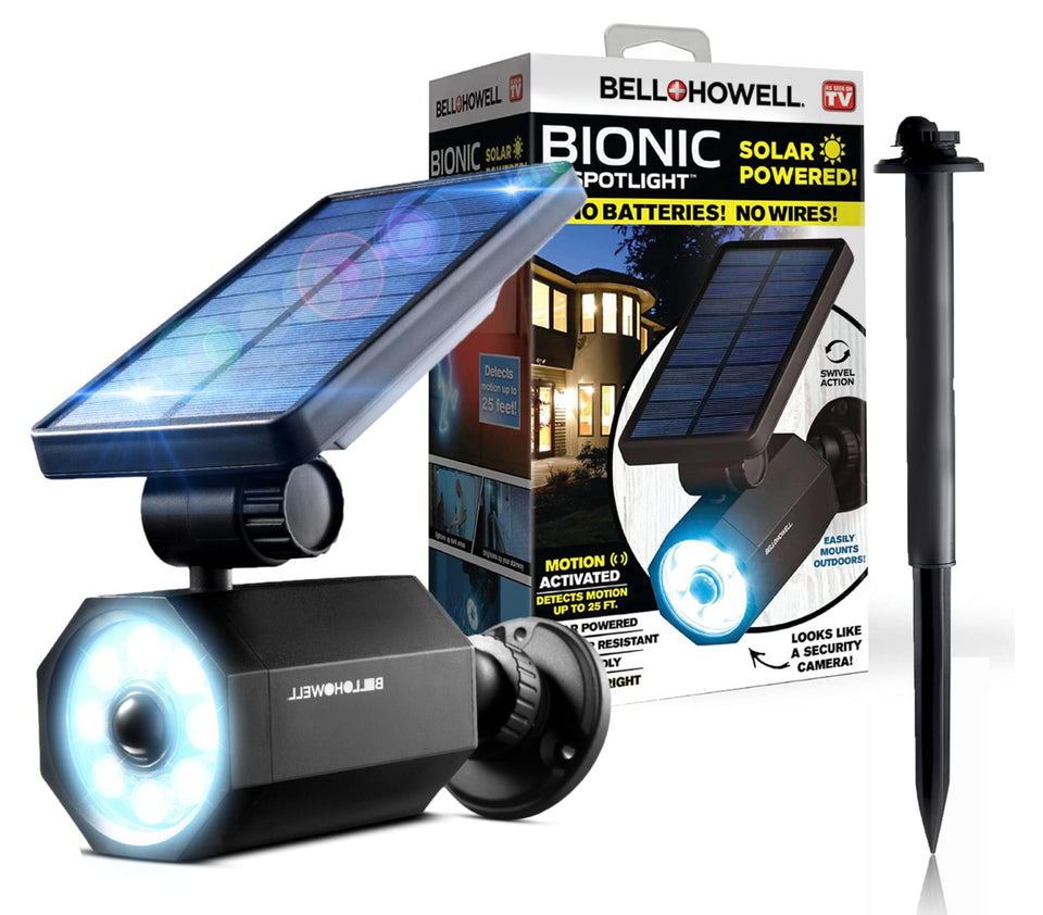 Bell+Howell Bionic Spotlight activates on motion, lighting your yard up to 25 feet away