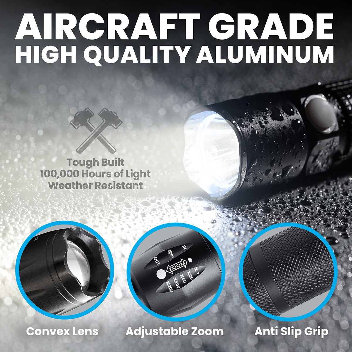 Bell+Howell TacLight zoom-adjustment concentrates light where you need it most