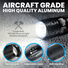 Bell+Howell TacLight zoom-adjustment concentrates light where you need it most
