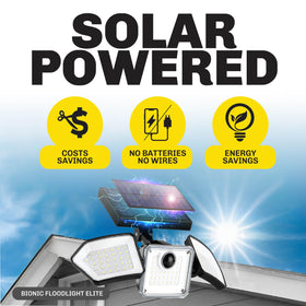 Bell+Howell Bionic Flood Light motion-sensor-activation detects movement to deter intruders.