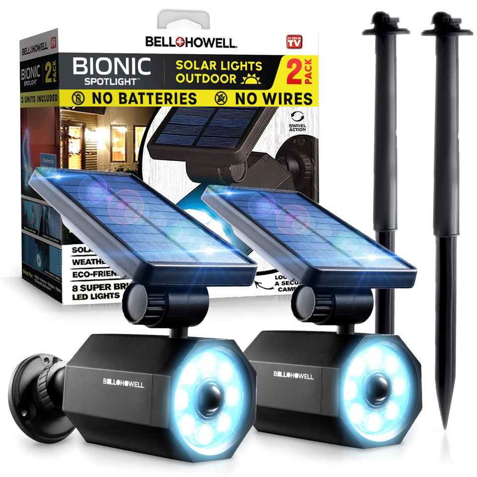 Bell+Howell Bionic Spotlight yard glow illuminates pathways with solar-powered efficiency for safer nights.