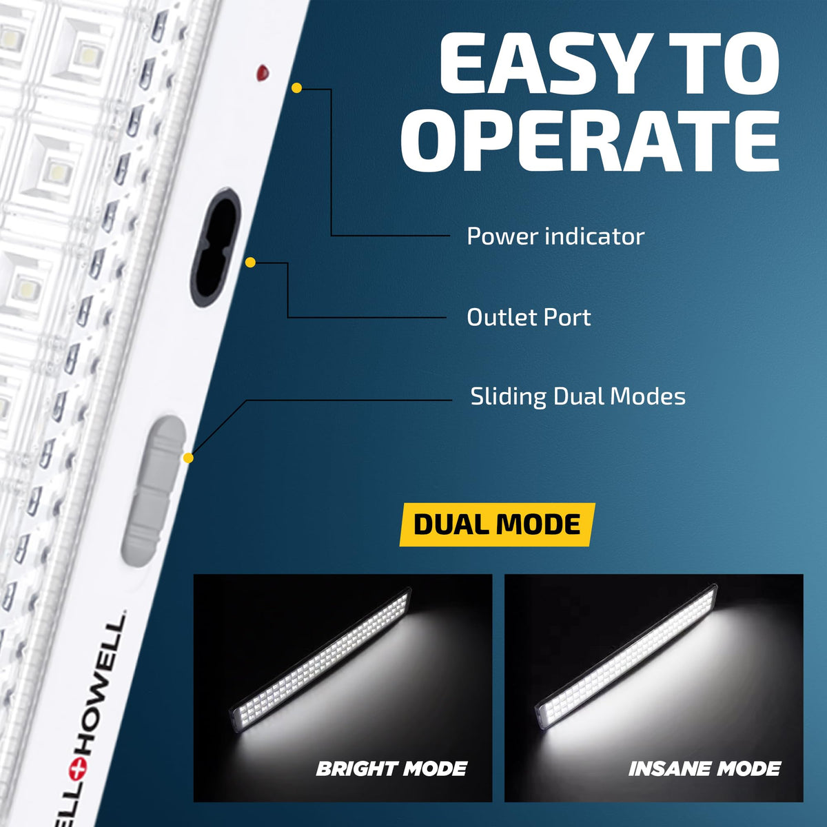 Bell+Howell Light Bar built-in-stand reveals hands-free positioning.