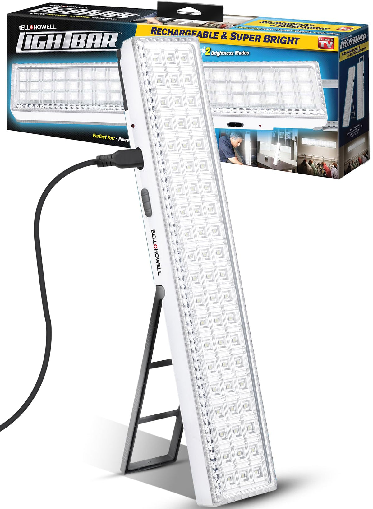 Bell+Howell Light Bar front view shows 720-lumen brightness for reliable emergency illumination.