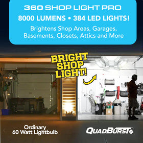 Bell+Howell QuadBurst 360 Shop Light Pro—fits E26/E27 sockets for quick setup