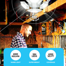 Bell+Howell QuadBurst 360 Shop Light Pro—wide coverage for large spaces without shadows
