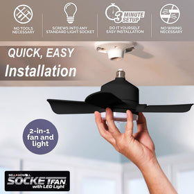 Bell+Howell Socket Breeze remote control mounted on wall for easy wireless operation.