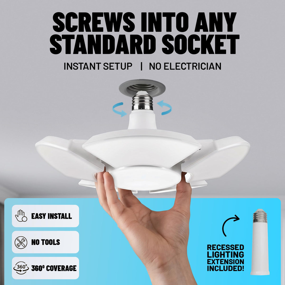 Bell+Howell Socket Burst 3500lm brightness enhances visibility during projects
