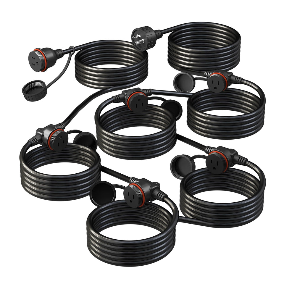 Belllights 50ft outdoor extension cord ready for long landscape lighting setups.