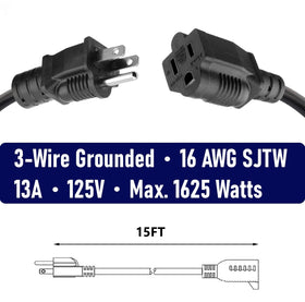Belllights SJTW weatherproof extension cord resists moisture for outdoor or indoor use.