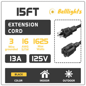 Belllights space-saving extension cord fits tight outlets without blocking adjacent sockets.