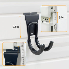 BELLO YON slatwall hook large J holds bulky items.