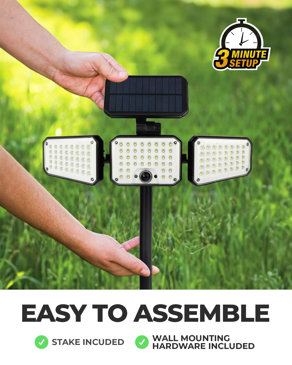 Bell+Howell Bionic Flood Light motion sensor activates with nearby movement.