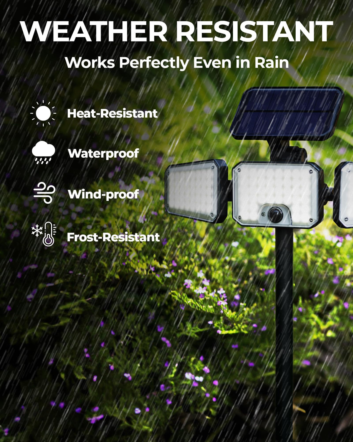 Bell+Howell Bionic Flood Light solar-powered performance charges during the day.