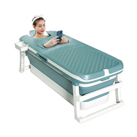 BELOAFIE foldable bathtub setup shows spacious 53-inch bathing area for adults.