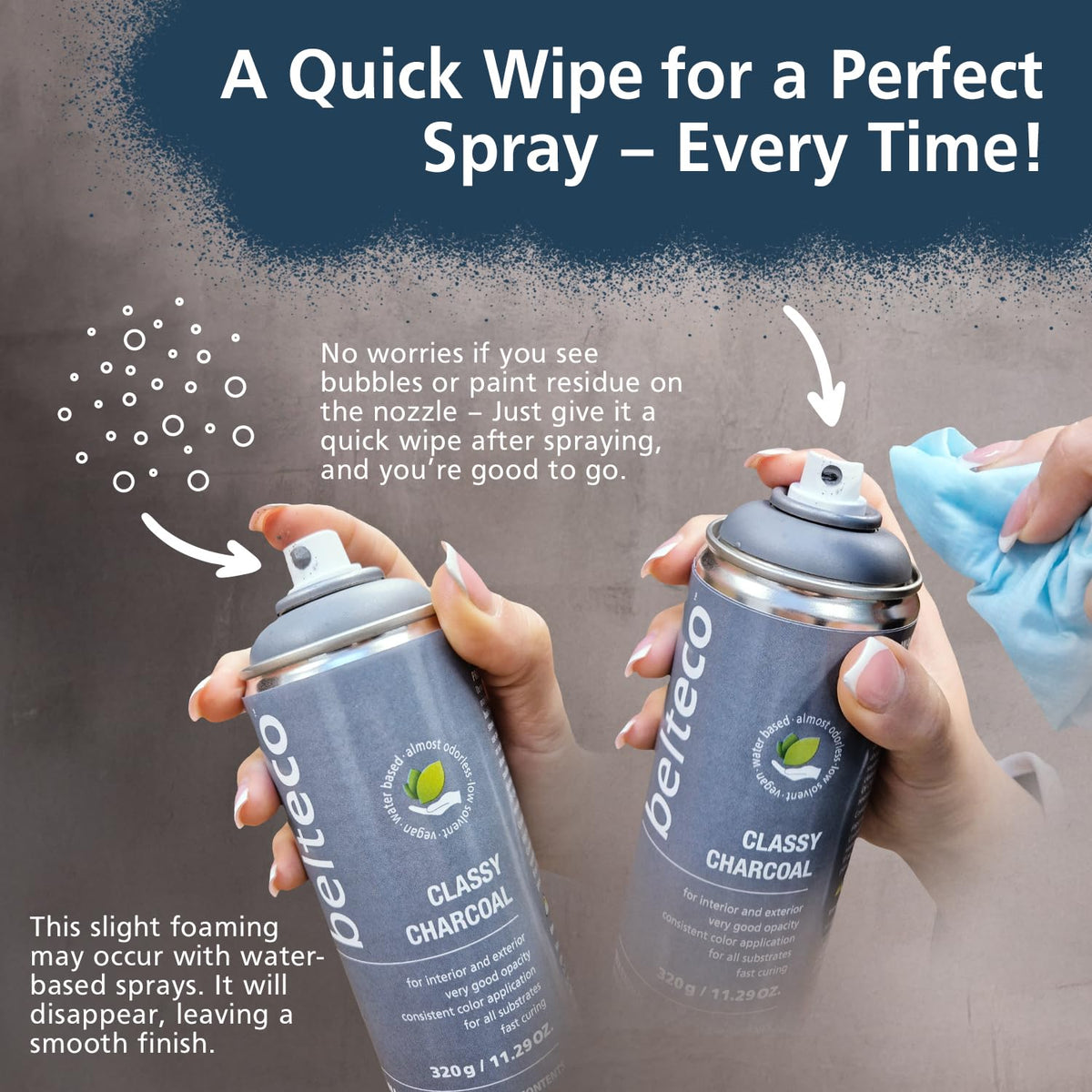 BELTECO navy blue plastic surface spray supports versatile projects.