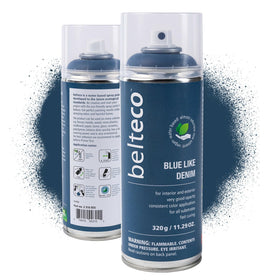 BELTECO navy blue spray paint can for fast, even coverage on metal, wood, or plastic.