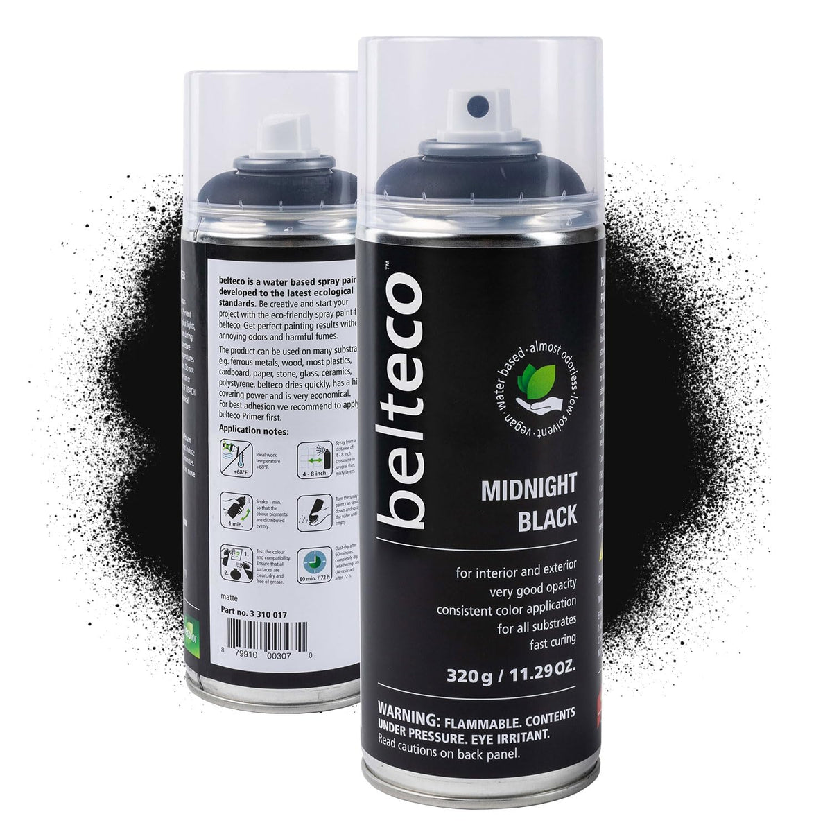 BELTECO matte black spray can for durable indoor-outdoor finish