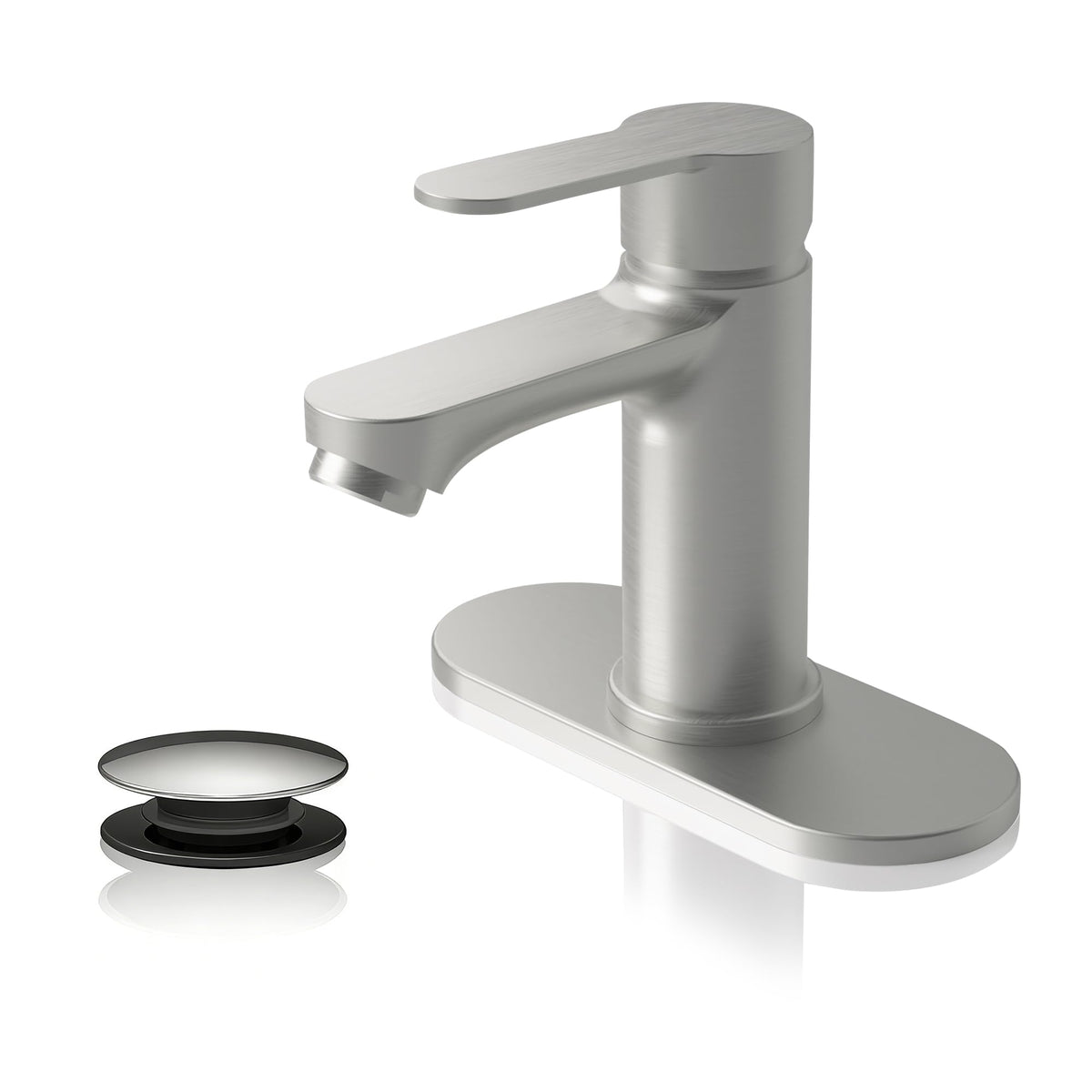 BELZ matte black bathroom faucet from angle view shows sleek durability and modern style.