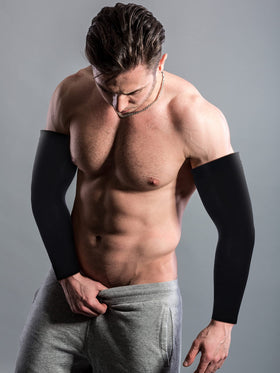 Bememo arm sleeves ideal for training, cycling, and outdoor workouts.