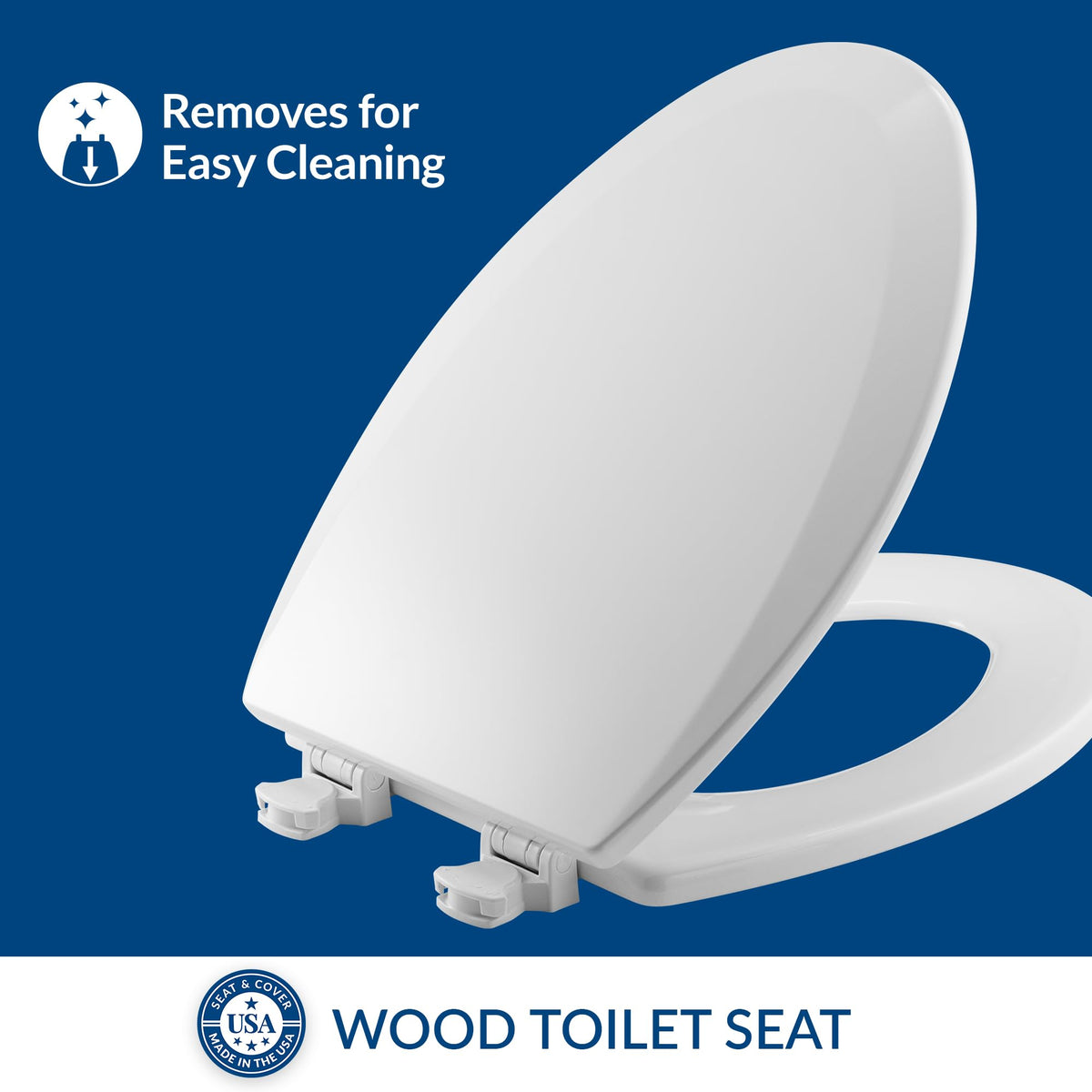 Bemis 1500EC lift-off hinges enable easy cleaning and quick maintenance.