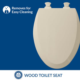 Bemis 1500EC molded wood almond finish seat for warmth and durability