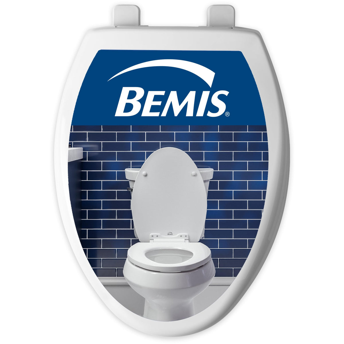 Bemis 170 elongated seat front view with crisp white finish for modern bathrooms
