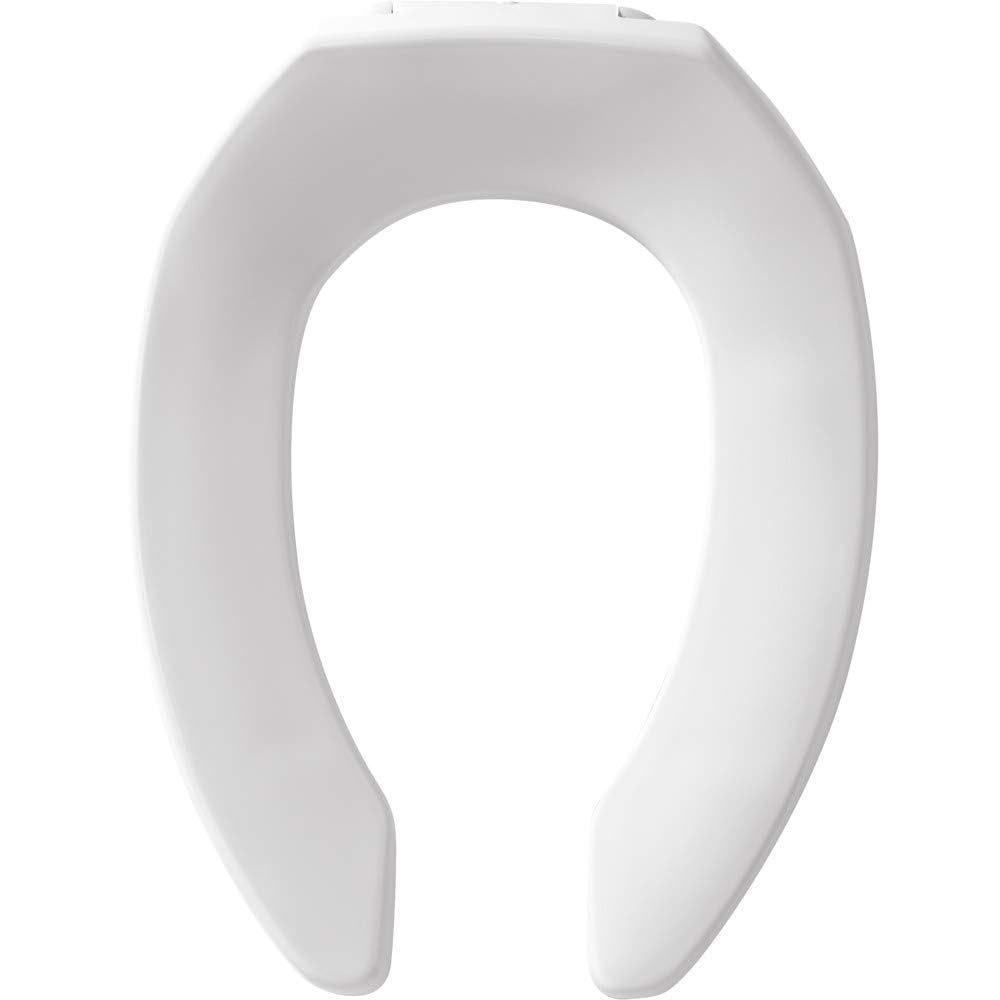 Bemis 1955SSCT open-front seat in durable plastic for high-traffic commercial restrooms.