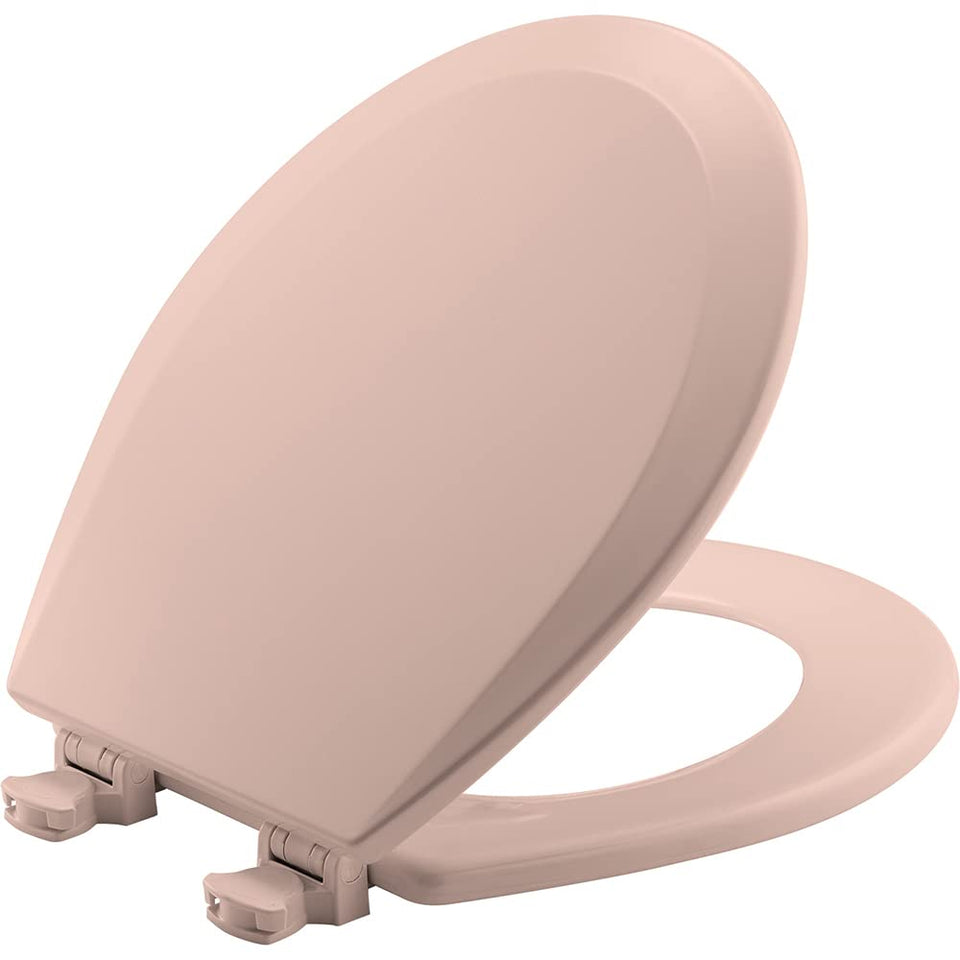 Bemis 500EC-063 Venetian Pink toilet seat close-up showing color matching bathrooms