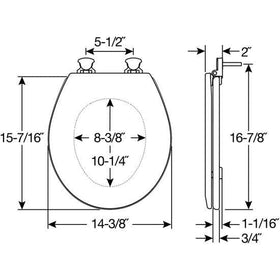 Bemis 500EC round seat fits standard round toilets for universal compatibility.
