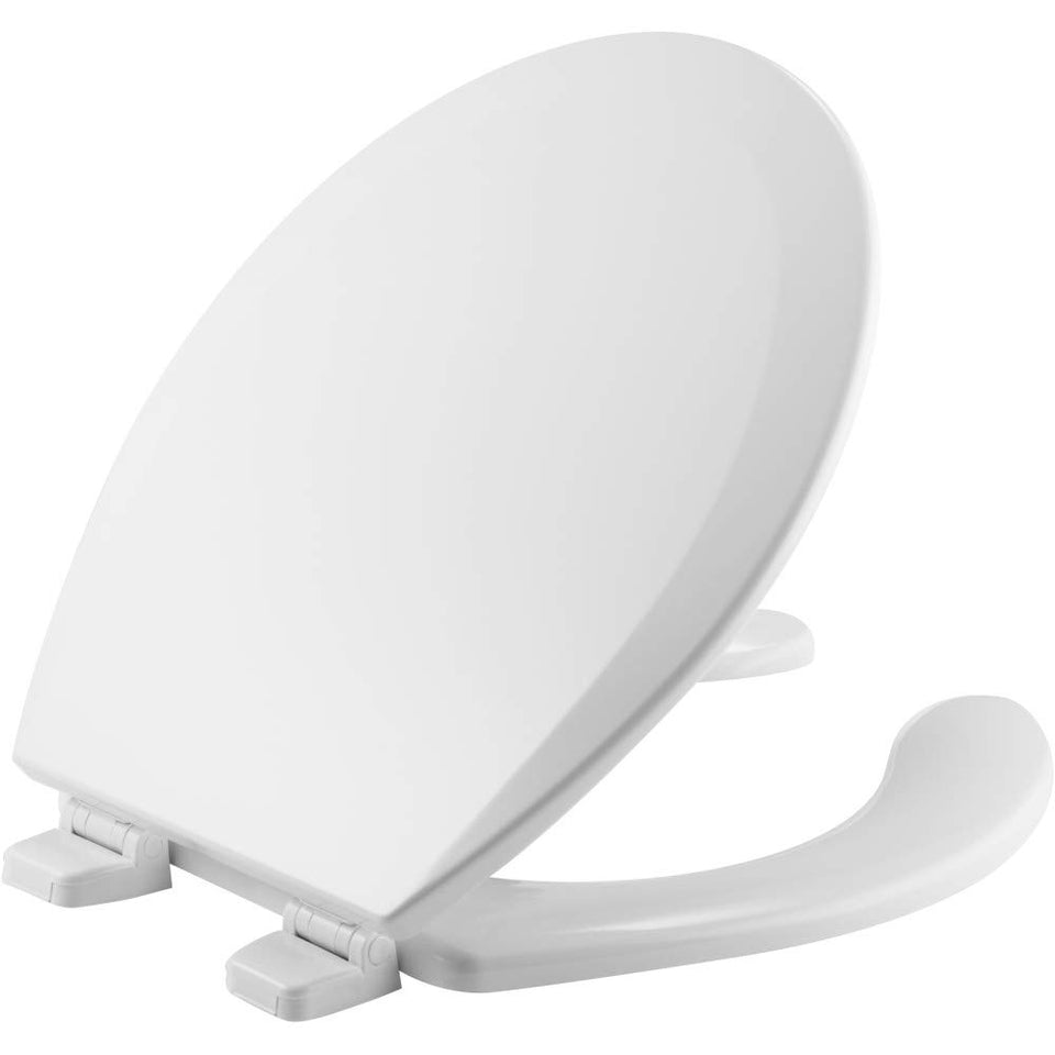 Bemis 550TTT open-front toilet seat with easy-access design for quick use.