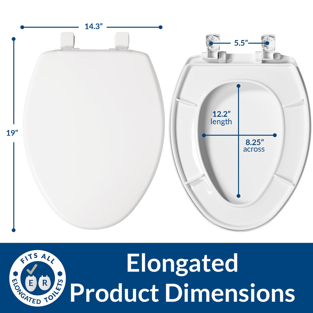 Bemis 7300SLEC easy-clean hinges allow quick removal for deep cleaning