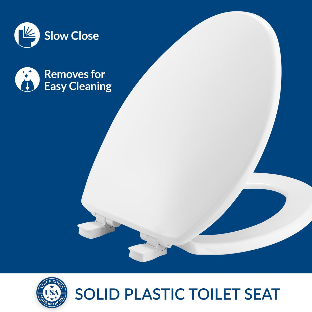 Bemis 7300SLEC whisper close hinge enables smooth lid operation