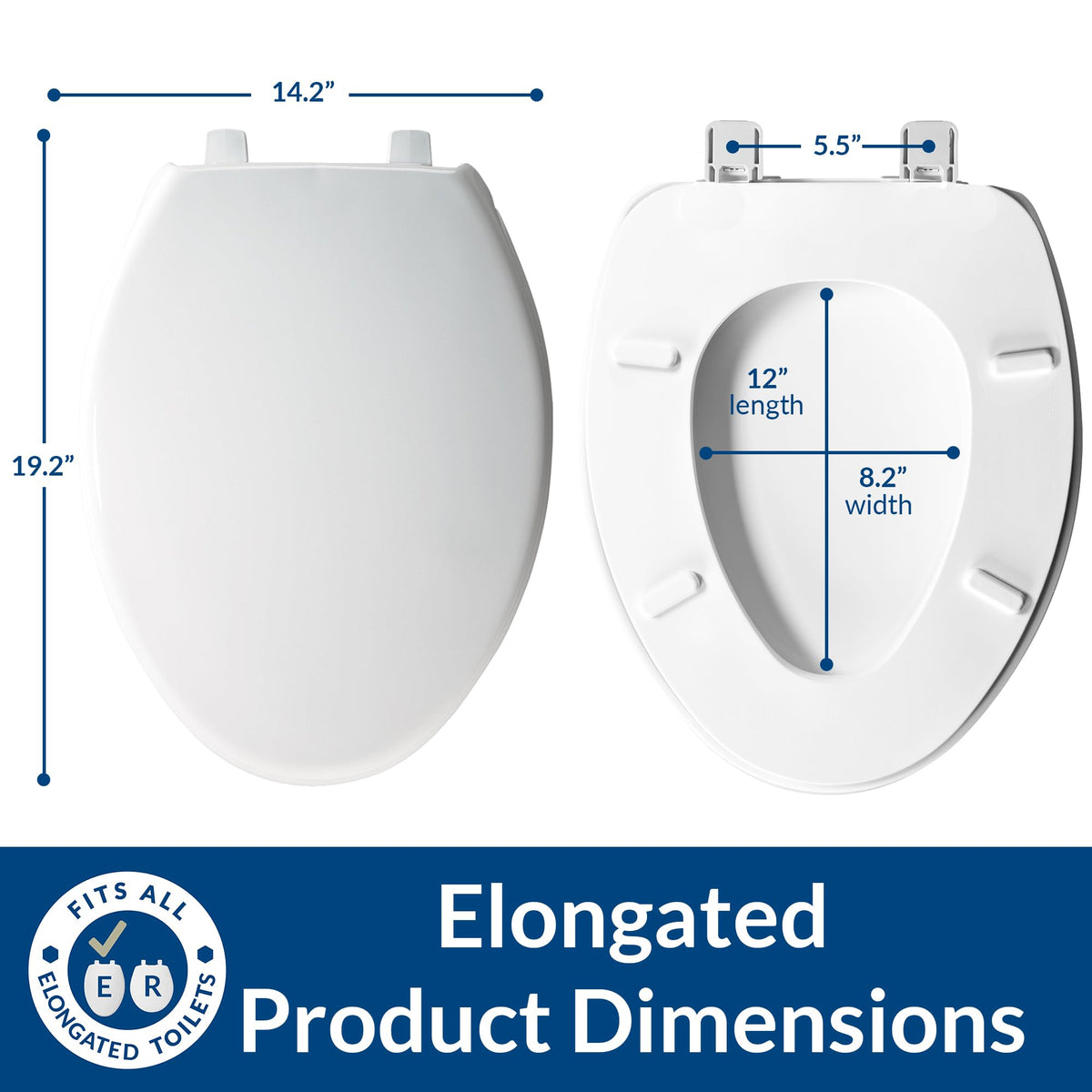 Bemis 7800TDG seat lid closed angle emphasizes hygienic closed-front design and easy cleaning.