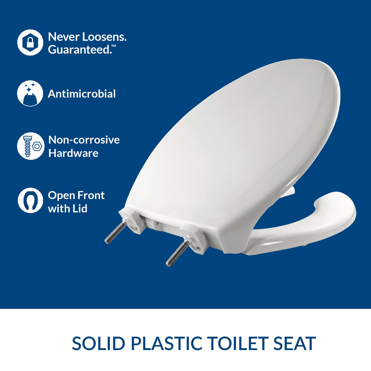 Bemis 7850TDG heavy-duty seat close-up highlighting wear-resistant plastic