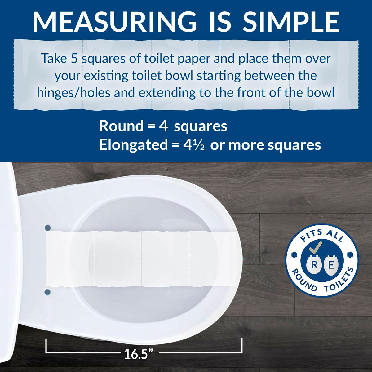 Bemis 955CT fits all round toilets, including major brands.