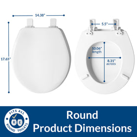 Bemis Ashland easy-clean hinges allow quick removal for cleaning.