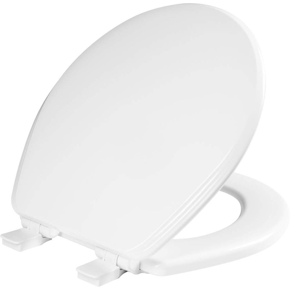 Bemis Ashland round seat with soft-close for quiet bathroom routines.