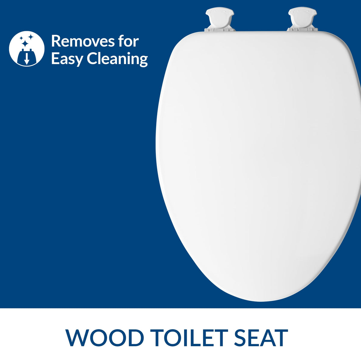 Bemis Church easy clean hinges release for deep cleanings.