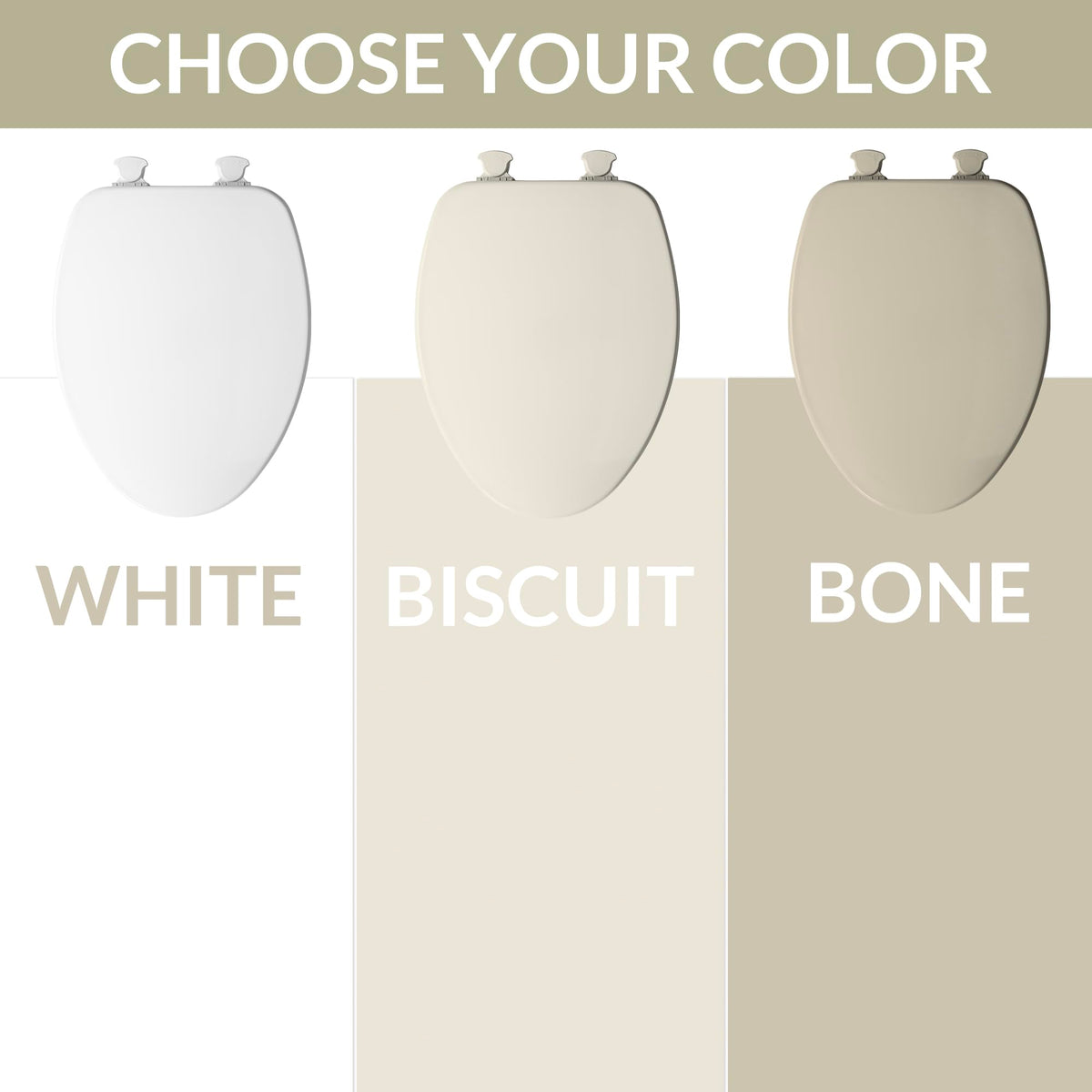 Bemis Church white seat with sleek design enhances any bathroom.