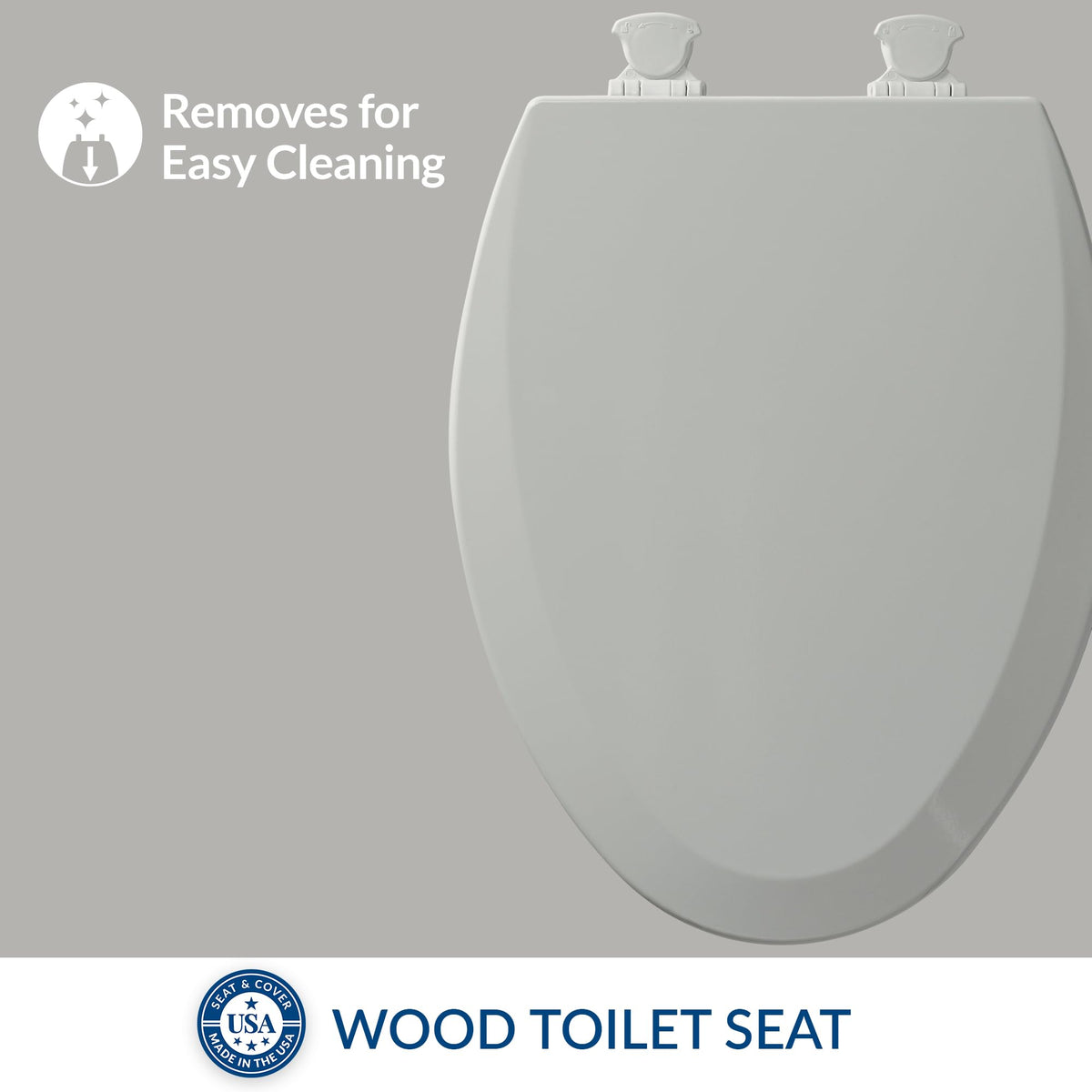 Bemis Easy Clean hinges releasing for thorough cleaning