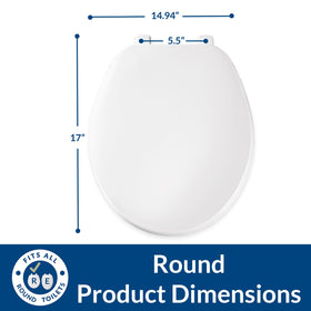 Bemis four molded-in bumpers – stable seating and splash protection.