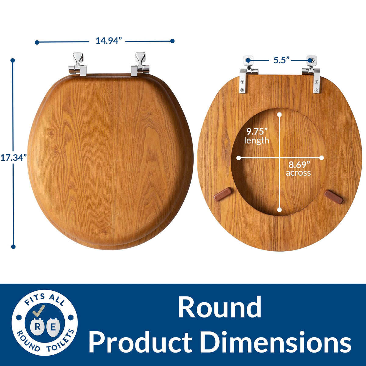 Bemis Mayfair durable wood seat resists daily use without cracking or warping.