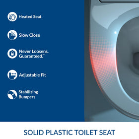 Bemis Radiance blue LED night light provides subtle bathroom illumination.