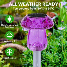 Benany mushroom lights use solar panels to provide reliable night illumination.