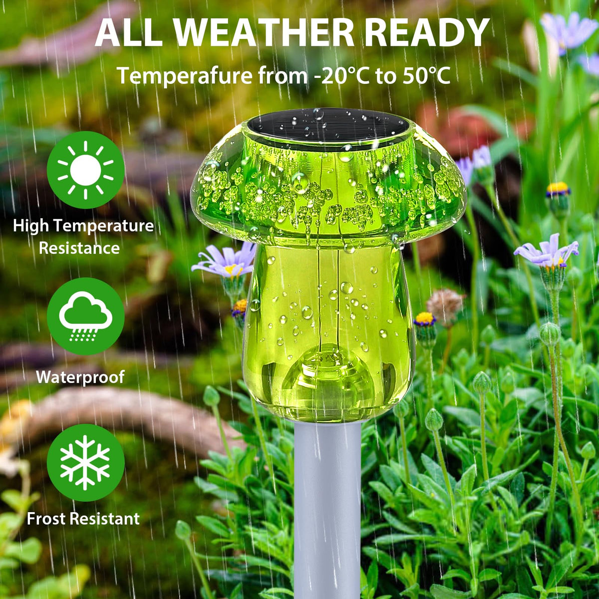 Benany solar mushroom lights outdoor dusk to dawn operation for hands-free lighting