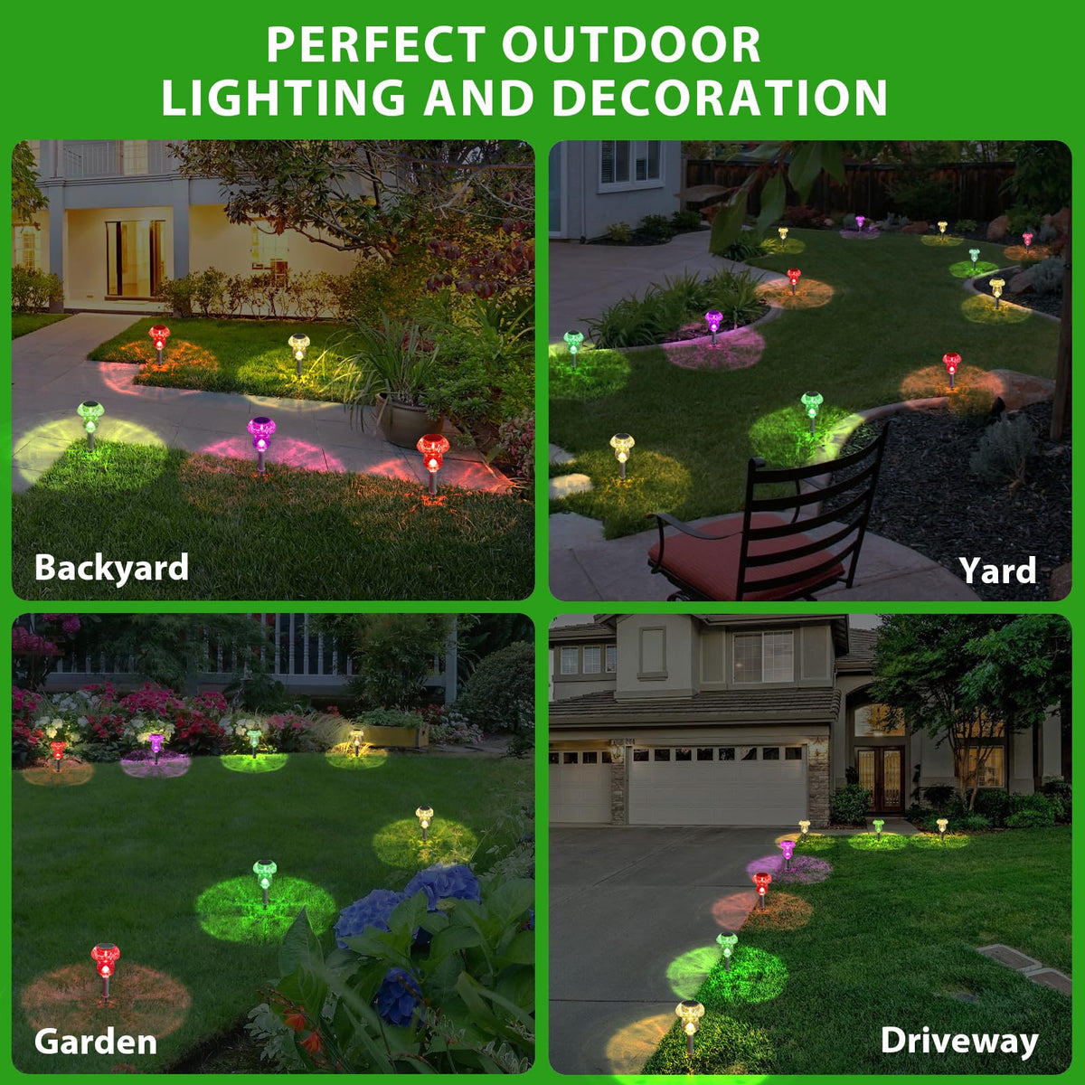 Benany solar mushroom lights outdoor weatherproof design withstands elements