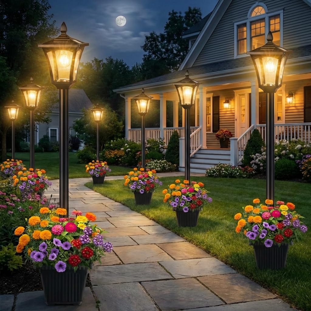Benany warm white 60-lumen glow enhances porches and walkways