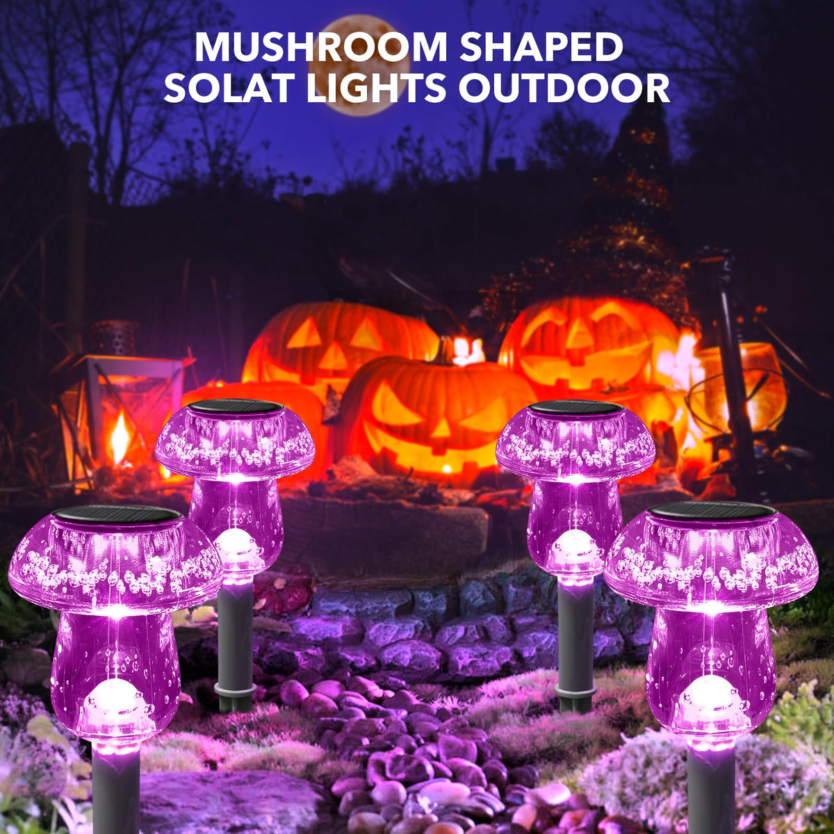Waterproof Benany outdoor mushroom lights withstand rain and frost for year-round use.