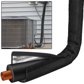 Benasan outdoor HVAC copper pipe insulation cover protects pipes from sun and rain.